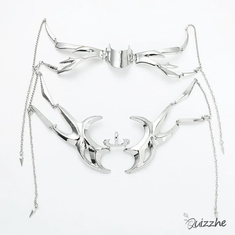 Cyberpunk Metal Half Mask Unisex Adjustable Chain for Masquerades Fest